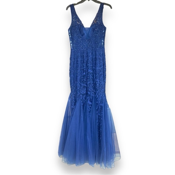 Camille La Vie Beaded Sweetheart Mermaid Dress with Godets Size 8 - Picture 6 of 8